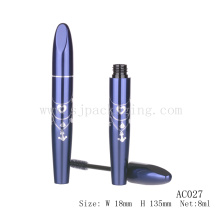 Emballage de maquillage en aluminium Verre bleu transparent avec récipient en mascara en aluminium